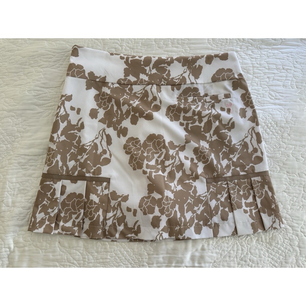 Golftini Grace Tan & White Floral Skort Size 4